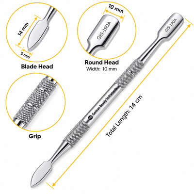 GIS-190A Premium Quality Double-Ended Nail Pusher — Spoon Manicure Tool — image 2