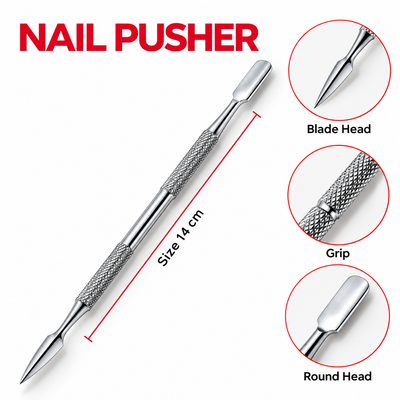 GIS-190B Premium Quality Nail Pusher — Arrow Blade & Spoon Manicure Tool — image 2
