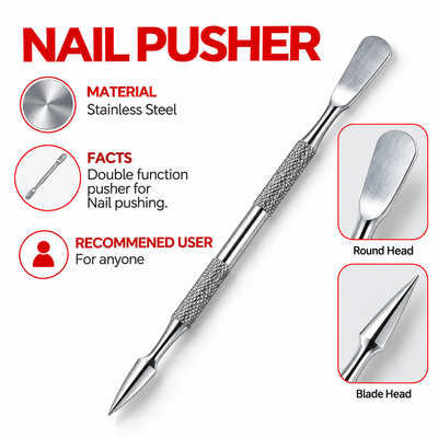 GIS-190B Premium Quality Nail Pusher — Arrow Blade & Spoon Manicure Tool — image 3
