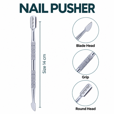 GIS-190E Premium Quality Nail Pusher — Blade Head & Spoon Cuticle Tool — image 2