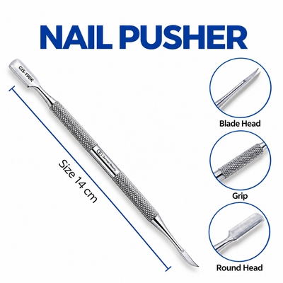 GIS-190K Premium Quality Dual-Ended Nail Tool — Stainless Steel Manicure Pusher — image 2