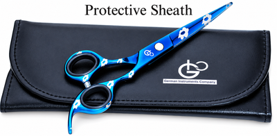 GIS-252 Professional Hair Cutting Scissors, 6 Inch — 440C Steel & Blue Floral Finish — image 9