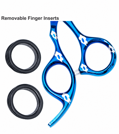 GIS-252 Professional Hair Cutting Scissors, 6 Inch — 440C Steel & Blue Floral Finish — image 6