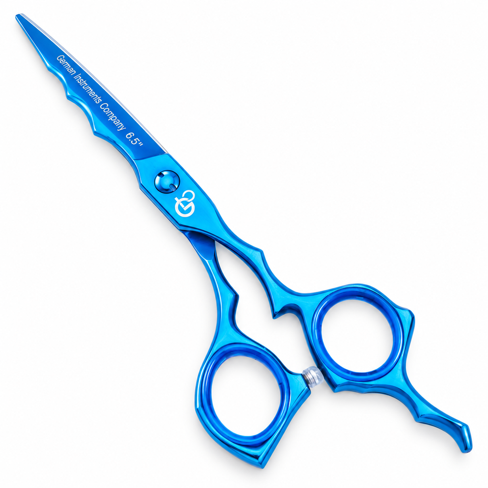 GIS-254 Professional Hair Cutting Scissors, 6.5 Inch — 440C Steel & Blue Finish