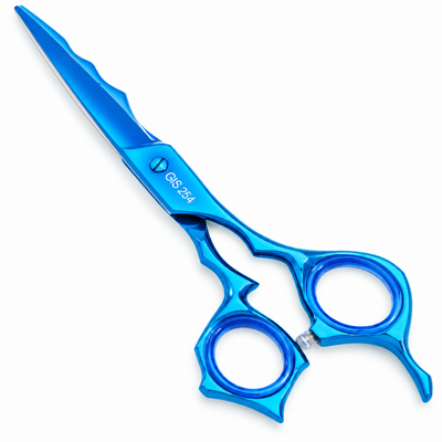 GIS-254 Professional Hair Cutting Scissors, 6.5 Inch — 440C Steel & Blue Finish — image 3
