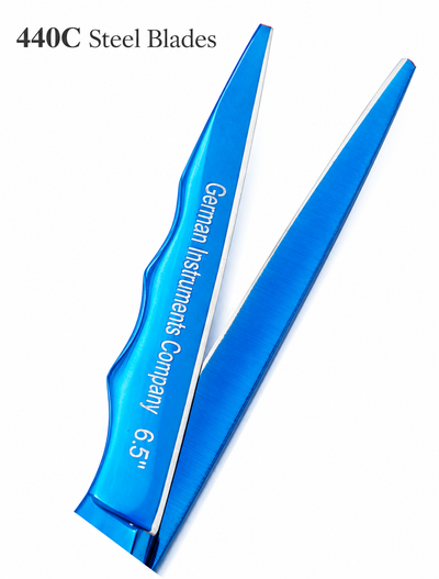 GIS-254 Professional Hair Cutting Scissors, 6.5 Inch — 440C Steel & Blue Finish — image 4