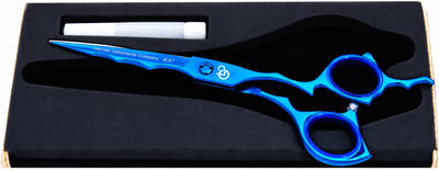 GIS-254 Professional Hair Cutting Scissors, 6.5 Inch — 440C Steel & Blue Finish — image 8