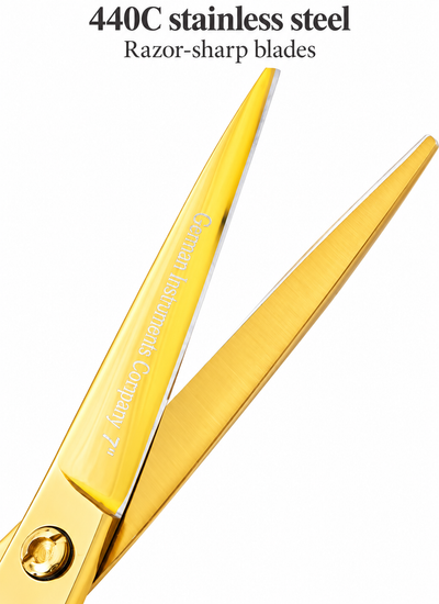 GIS-258 Professional Hair Cutting Scissors — 440C Steel & Gold Dragon Handle — image 5