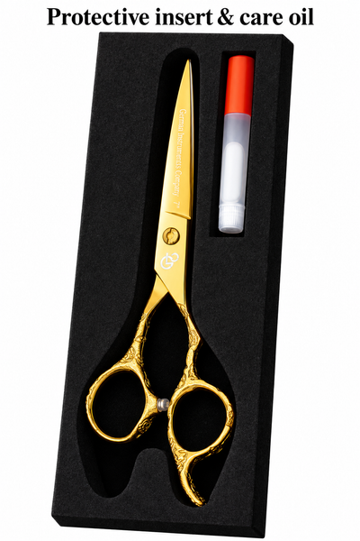 GIS-258 Professional Hair Cutting Scissors — 440C Steel & Gold Dragon Handle — image 9