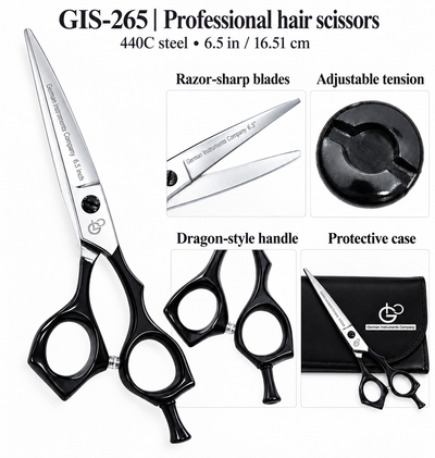 GIS-265 Professional Hair Cutting Scissors, 6.5 Inch — 440C Steel & Dragon Handle — image 2