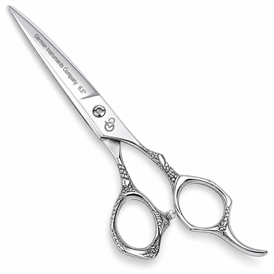 GIS-267 Professional Hair Cutting Scissors, 6.5 Inch — 440C Steel & Silver Dragon Handle — image 1