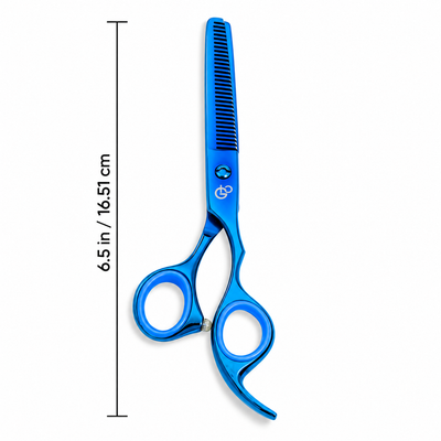 GIS-269 Professional Thinning Scissors, 6.5 Inch — Polished Blue Finish — image 2