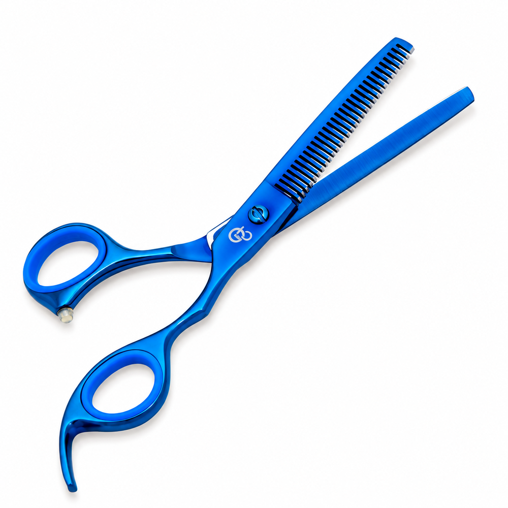 GIS-269 Professional Thinning Scissors, 6.5 Inch — Polished Blue Finish