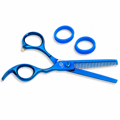 GIS-269 Professional Thinning Scissors, 6.5 Inch — Polished Blue Finish — image 4