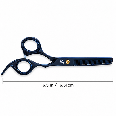 GIS-271 Professional Thinning Scissors, 6.5 Inch — Dark Polish & Gold Adjuster — image 2