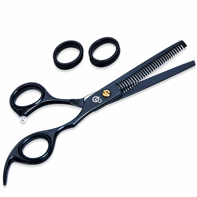 GIS-271 Professional Thinning Scissors, 6.5 Inch — Dark Polish & Gold Adjuster — image 4