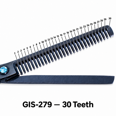 GIS-279 Professional Thinning Scissors, 6.5 Inch — Light Black Polish — image 3