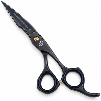 GIS-282 Professional Hair Cutting Scissors, 7 Inch — 440C Steel & Black Finish — image 1