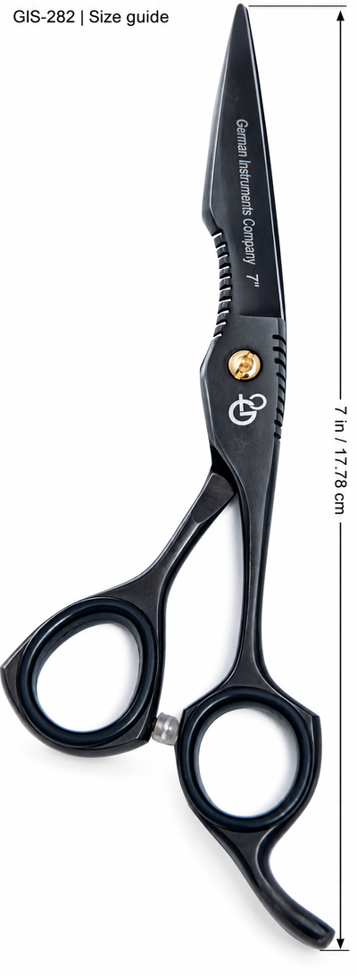 GIS-282 Professional Hair Cutting Scissors, 7 Inch — 440C Steel & Black Finish — image 3