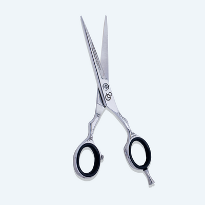 5.5 Inch Barber Hair Cutting Scissors — Flat Screw Adjuster, Rubber Silencer & Grip Ring — image 2