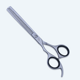 6.5 Inch Sharp Blade Left Hand Sand Barber Thinning Shear With Screw Adjuster, Rubber Silencer & Comfortable Grip Ring