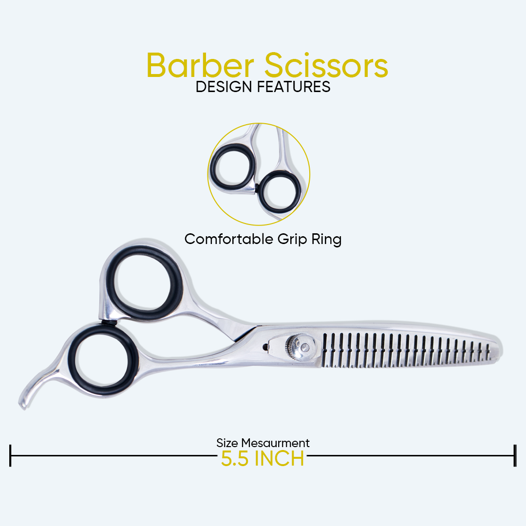 GIS-0004(JN) Barber Thinning Scissors, 5.5 Inch — Polished Finish