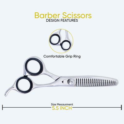 GIS-0004(JN) Barber Thinning Scissors, 5.5 Inch — Polished Finish — image 1