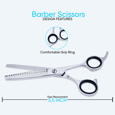 GIS-0004 Barber Thinning Scissors, 5.5 Inch — Polished Finish — image 1