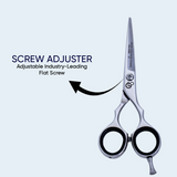 Hair Cutting Scissors Professional - 6.5 Inch Stainless Steel Barber Scissors with Adjustment Screw & Finger Rest 