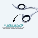 7 Inch Sharp Blade Barber Thinning Shear With Screw Adjuster, Rubber Silencer & Comfortable Grip Ring