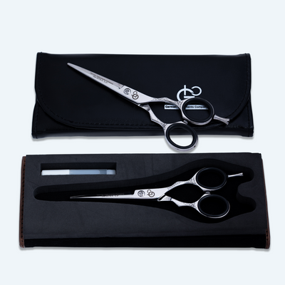 5.5 Inch Barber Hair Cutting Scissors — Flat Screw Adjuster, Rubber Silencer & Grip Ring — image 7
