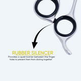 5.5 Inch Sharp Blade Barber Thinning Shears with Justable Nutt, Rubber Silencer & Comfortable Grip Ring