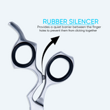 6.5 Inch Sharp Blade Barber Thinning Shear With Screw Adjuster, Rubber Silencer