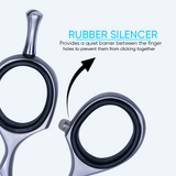 5.5 Inch Sharp Blade Barber Thinning Shear Scissors with Rubber Silencer, Screw Adjuster & Finger Rest