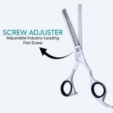 7 Inch Sharp Blade Barber Thinning Shear With Screw Adjuster, Rubber Silencer & Comfortable Grip Ring