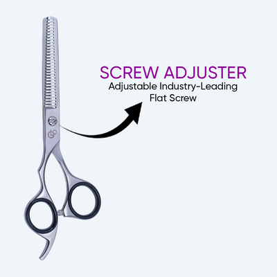 6 Inch Left-Hand Barber Thinning Scissors — Sharp Blade, Screw Adjuster, Rubber Silencer & Grip Ring — image 3