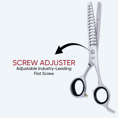 6.5 Inch Barber Thinning Scissors — Sharp Blade, Screw Adjuster, Rubber Silencer & Grip Ring — image 4