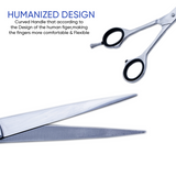 7 Inch Sharp Bevelled Blade Barber Shears Scissors made with Humanized Design & Rubber Silencer