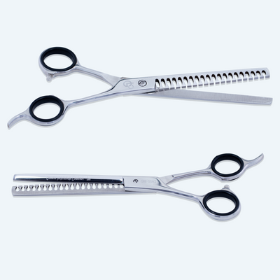 7 Inch Barber Thinning Scissors — Sharp Blade, Screw Adjuster, Rubber Silencer & Finger Rest — image 4