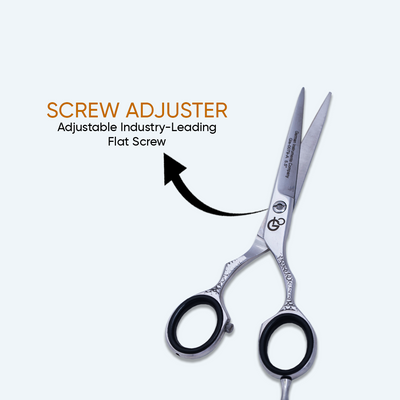 5.5 Inch Barber Hair Cutting Scissors — Flat Screw Adjuster, Rubber Silencer & Grip Ring — image 4