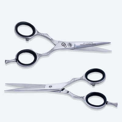 5.5 Inch Barber Hair Cutting Scissors — Flat Screw Adjuster, Rubber Silencer & Grip Ring — image 5