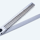 6.5 Inch Sharp Blade Barber Thinning Shear Polished Scissors with Screw Adjuster, Rubber Silencer & Comfortable Grip Ring