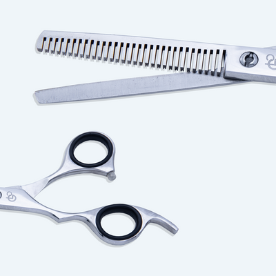 6 Inch Left-Hand Barber Thinning Scissors — Sharp Blade, Screw Adjuster, Rubber Silencer & Grip Ring — Polished — image 7