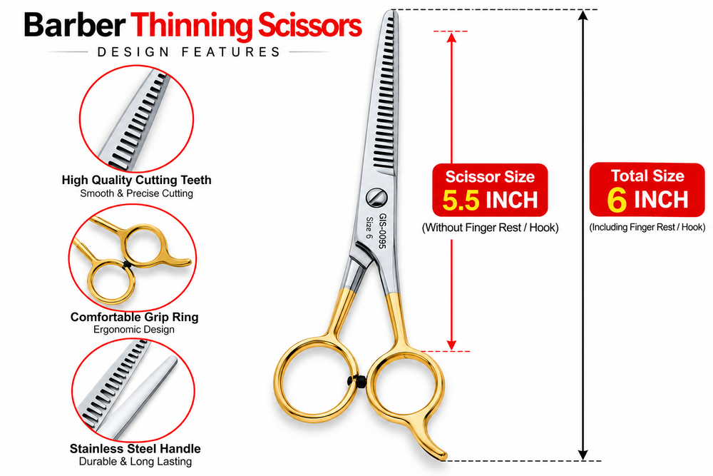 SuperCut Barber Thinning Scissors — German Stainless Steel