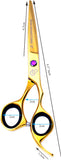 Professional Hair Scissors 6.5 Inch with Rozer Edge Sharp Blades, 440C Steel Hair Cutting Scissors with Elegant Sheath, Adjustable Screw