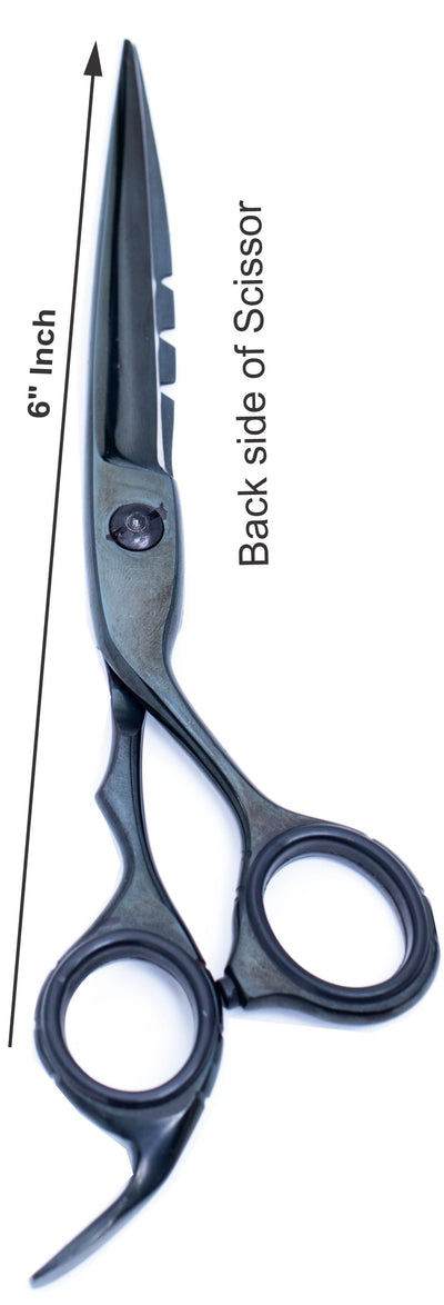 6.5 Inch Professional Hair Cutting Scissors — 440C Steel, Sharp Razor Edge & Adjustable Screw — Light Black Polish — image 3